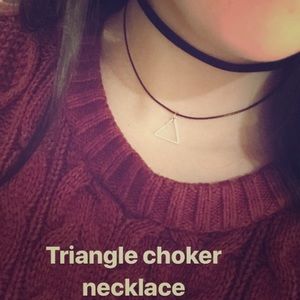 🖤 2 layers triangle choker necklace